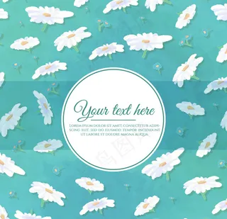 白色菊花背景矢量素材