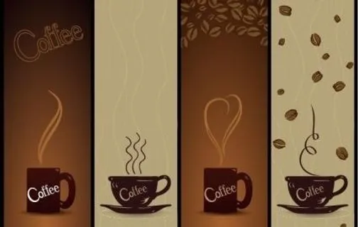 矢量咖啡的旗帜