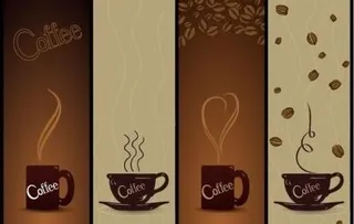 矢量咖啡的旗帜