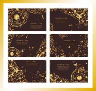 潮流花纹名片卡片模板矢量素材