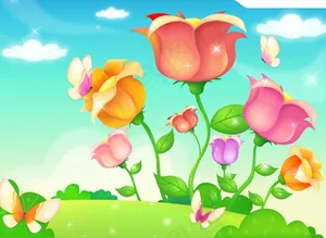 韩国风格花卉蝴蝶矢量素材