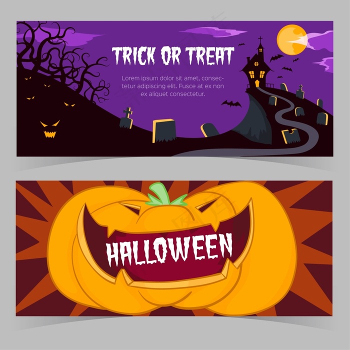 创意矢量图万圣节活动宣传banner