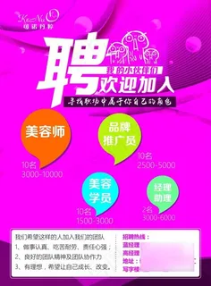 美容招聘海报 招聘宣传单