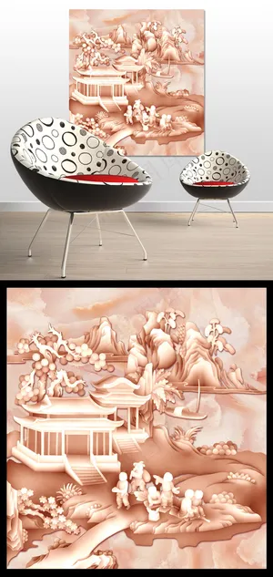 山水画挂画玉雕装饰画