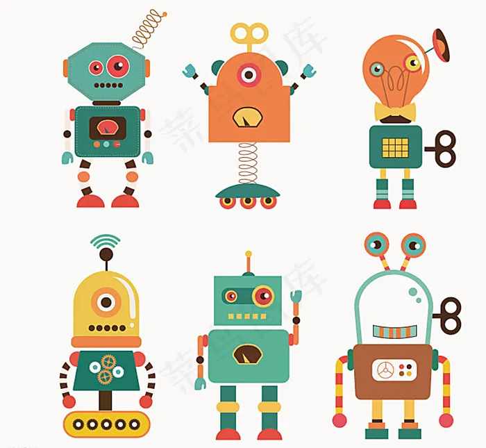 卡通机器人矢量素材图片ai矢量模版下载
