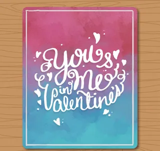 水彩贺卡准备好情人节