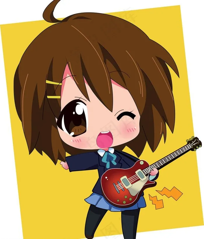 轻音少女 平沢唯图片ai矢量模版下载