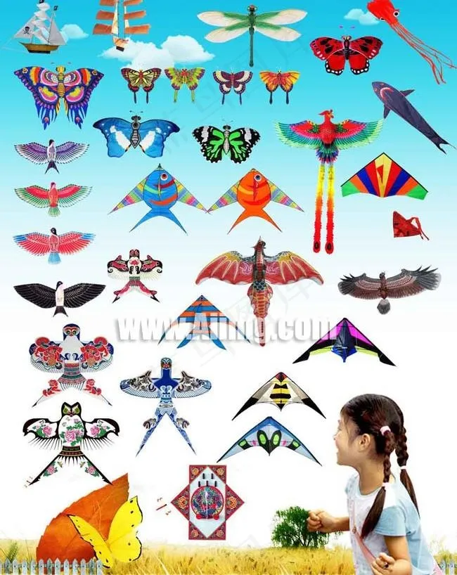 传统风筝图片素材psd模版下载