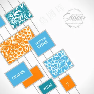 葡萄花纹方框背景