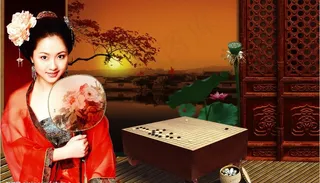 古典美女对弈图片