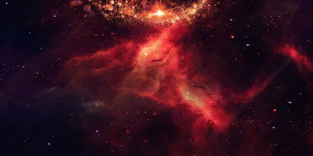 酷炫背景  星空 红色