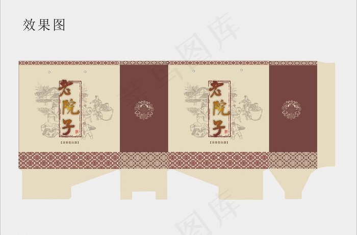 手提袋平面图图片cdr矢量模版下载