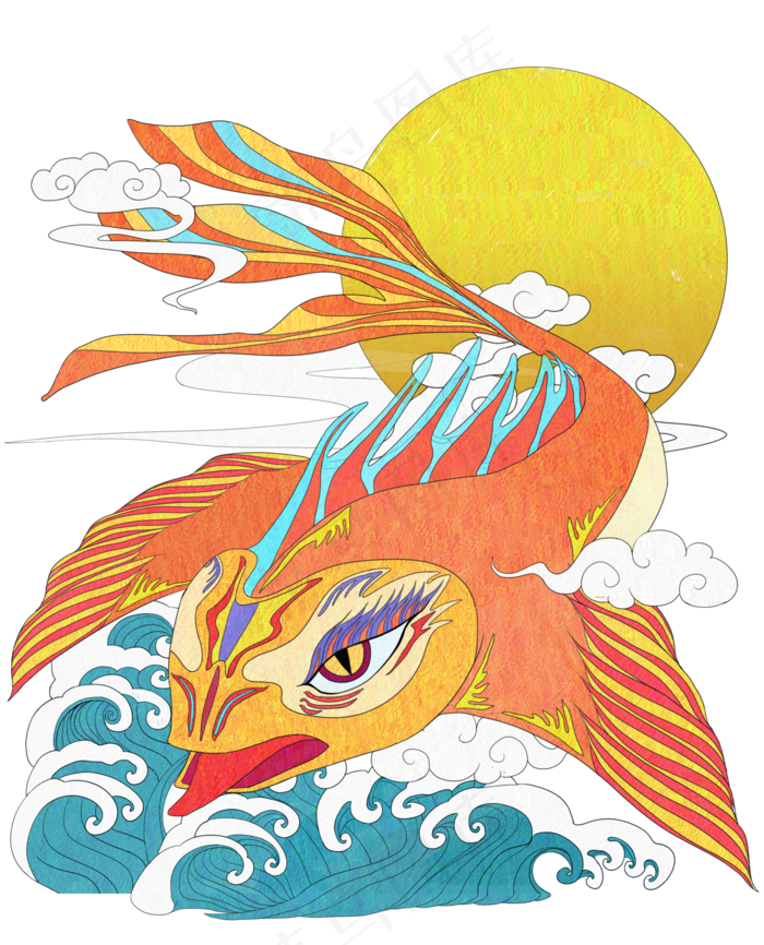 山海经鬼怪异兽嬴鱼插画山海经鬼怪异兽嬴鱼插画