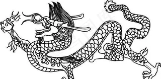 龙纹 中华传统 花纹 黑白 装饰 AI