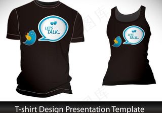 小鸟对话泡泡t恤背景设计图片