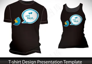 小鸟对话泡泡t恤背景设计图片