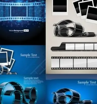 蓝电影胶片矢量