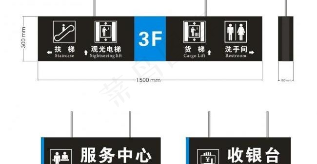 商场吊牌灯箱指示牌图片cdr矢量模版下载