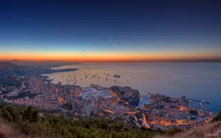 傍晚海边小镇图片