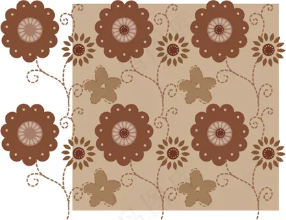 矢量素雅花朵平铺素材