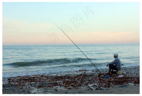 海滩钓鱼者图片 海滩钓鱼者图片