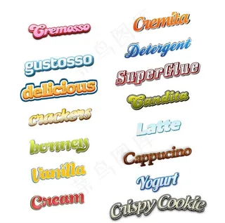 糖果立体字字体样式