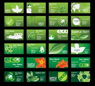 时尚环保名片卡片设计矢量素材