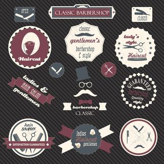 复古理发标签