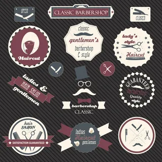 复古理发标签