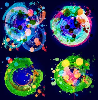 潮流绚丽彩墨背景矢量素材