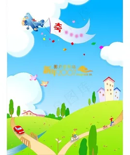 韩国春天风景矢量图11