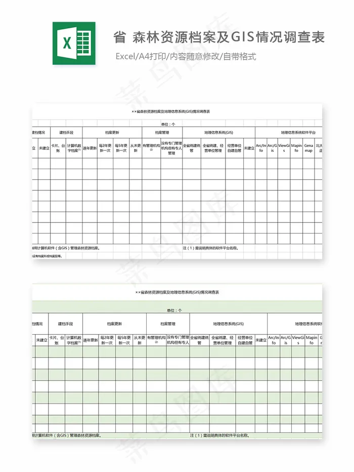 省-森林资源档案及GIS情况调查表...