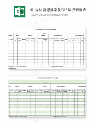 省-森林资源档案及GIS情况调查表...