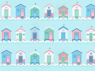 小清新房屋图标背景矢量素材