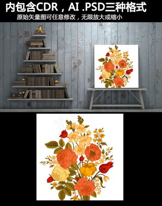 欧美油画花卉油画田园风格装饰画