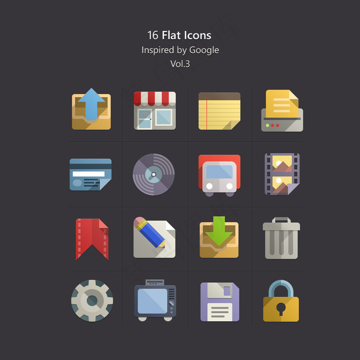 常用扁平化图标下载图片