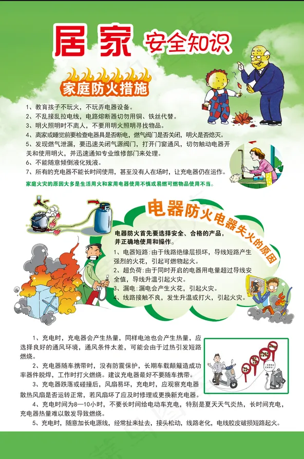 安全知识  居家消防psd模版下载