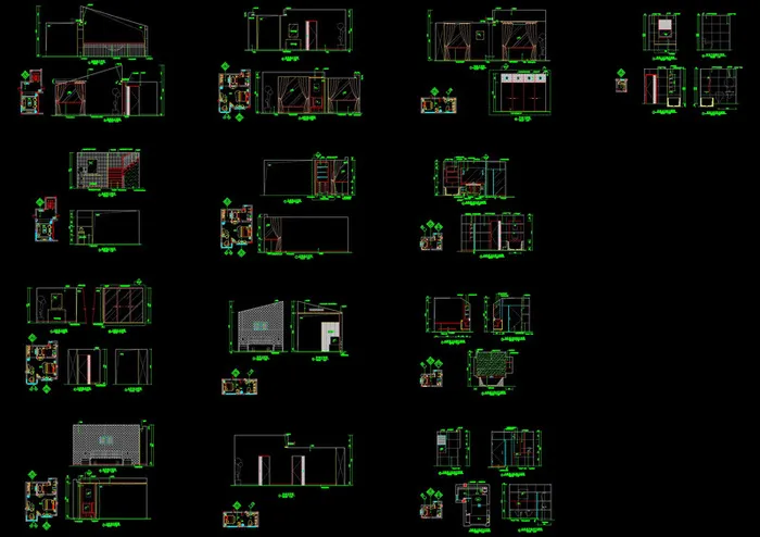 简欧风格别墅cad图稿