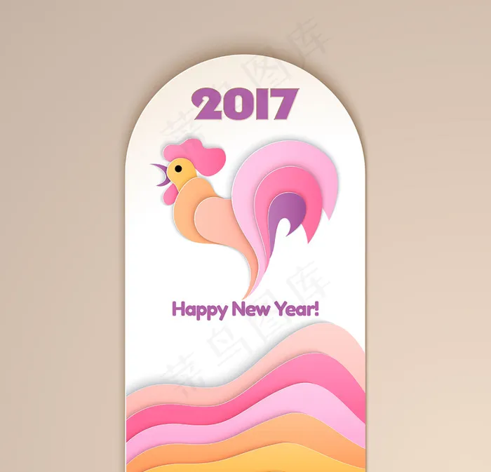 公鸡新年设计eps,ai矢量模版下载