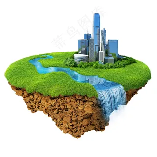 创意绿色环保城市风光