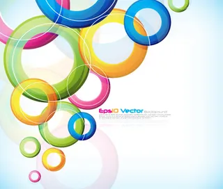 潮流色彩同心圆矢量素材