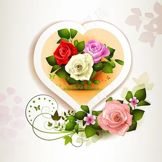 爱心与玫瑰花