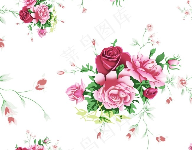 精美花卉背景PSD分层素材