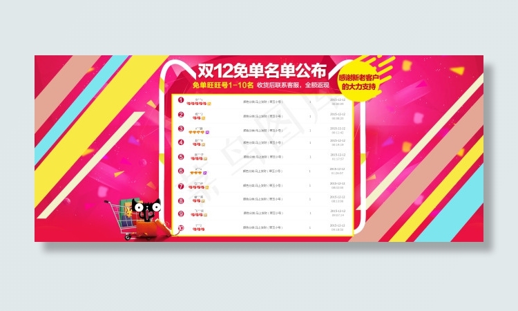 钰之源免单名单psd模版下载
