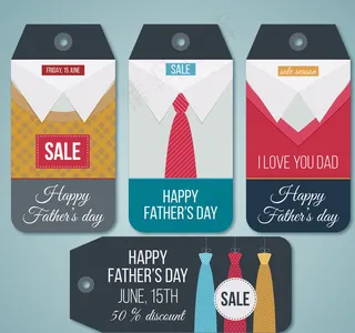 父亲节促销标签图片