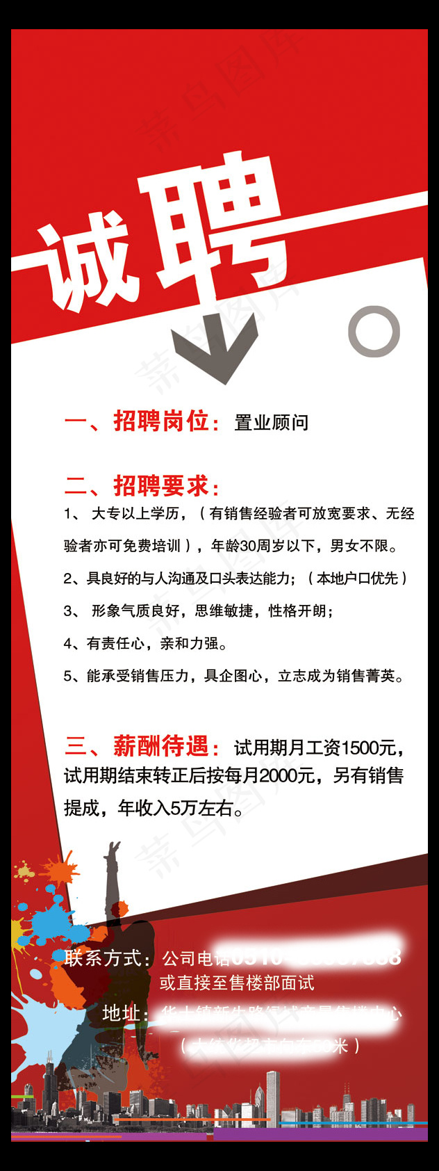 置业顾问招聘PSD素材psd模版下载