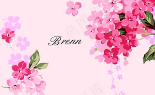 粉色清新手绘婚庆名片