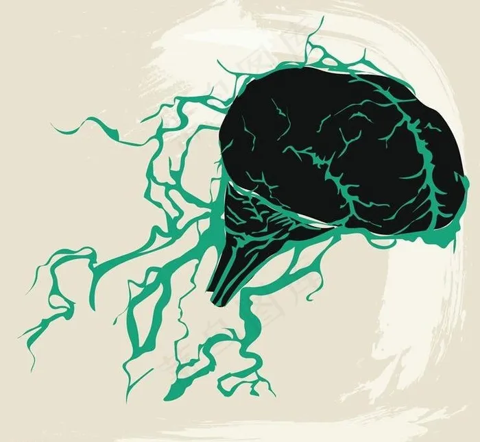 人脑大脑结构设计图片eps,ai矢量模版下载