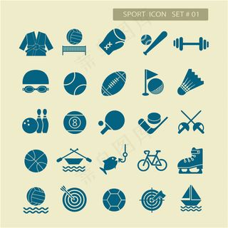 25款运动图标矢量素材
