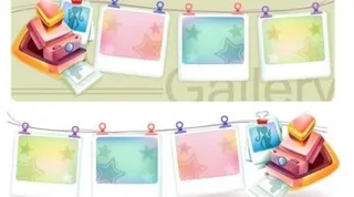 梦宝丽来相机和相框向量